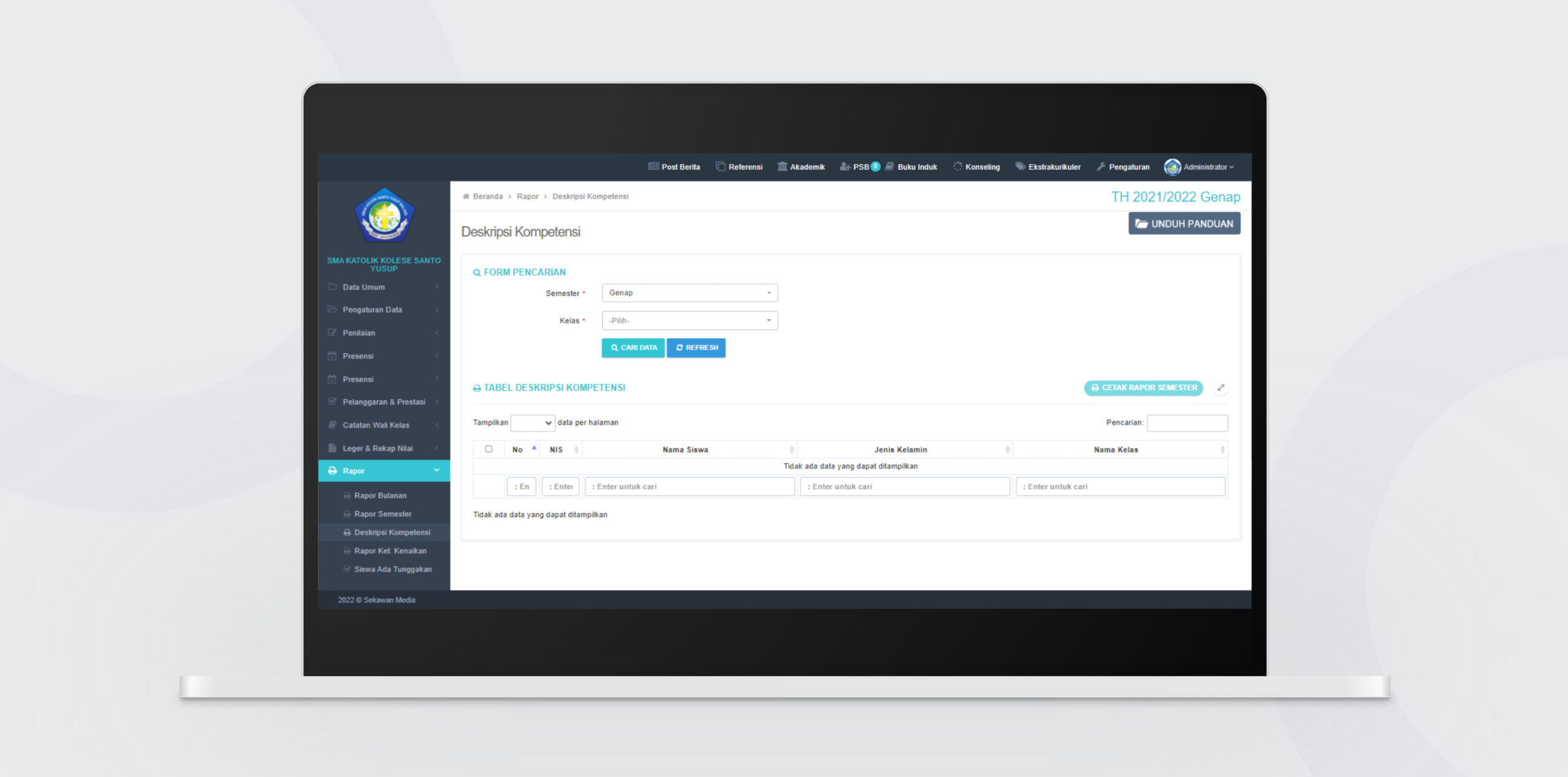 Aplikasi Rapor Online Aplikasi rapor online buatan Sekawan Media