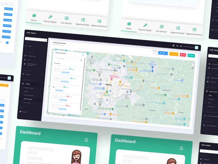 Dashboard menu aplikasi fleet management system yang dikembangkan oleh Sekawan Media