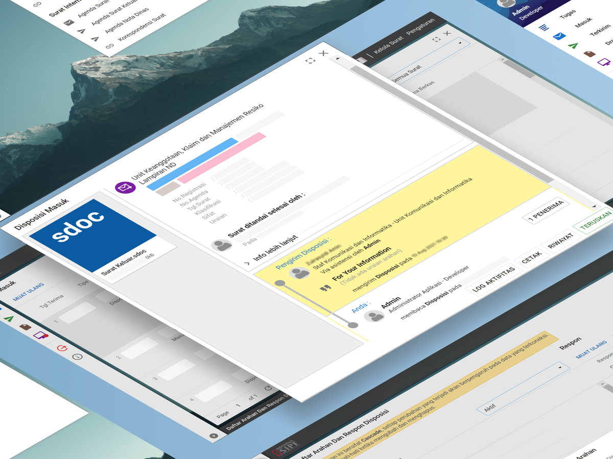 Aplikasi e-office SIPF yang dikembangkan oleh Sekawan Media