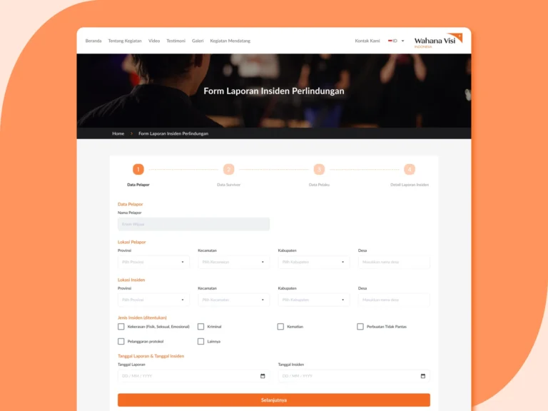 dashboard porto aplikasi safeguarding