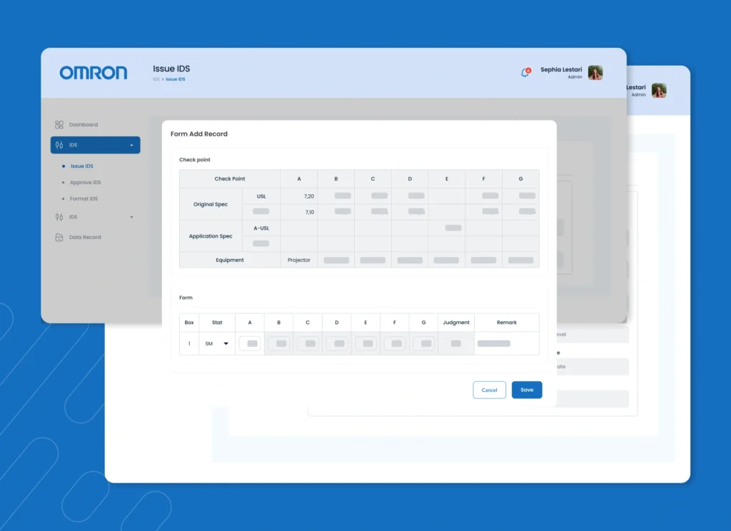Aplikasi Quality Control OMRON qc app omron dashboard