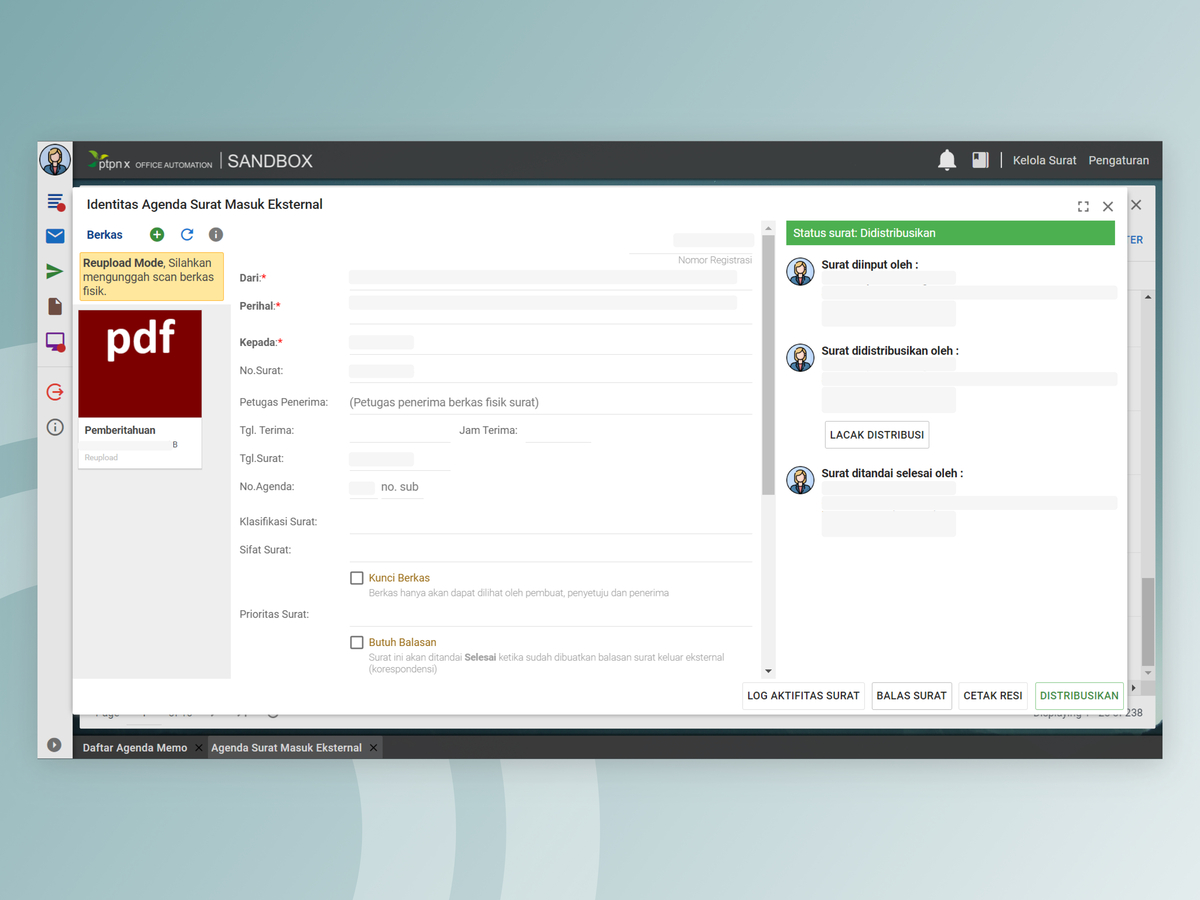 Homepage Aplikasi E Office PTPN X 31