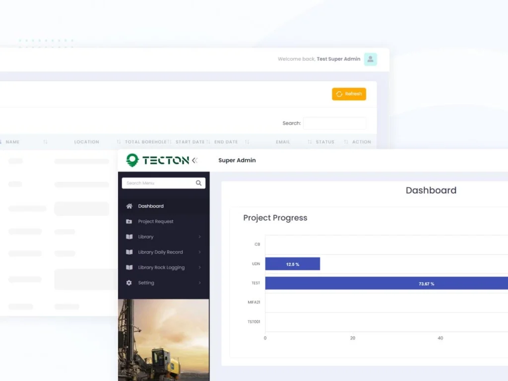 Aplikasi Manajemen Data Pengeboran PT. Terra Solum Indonesia aplikasi manajemen arsip Terra Solum dashboard